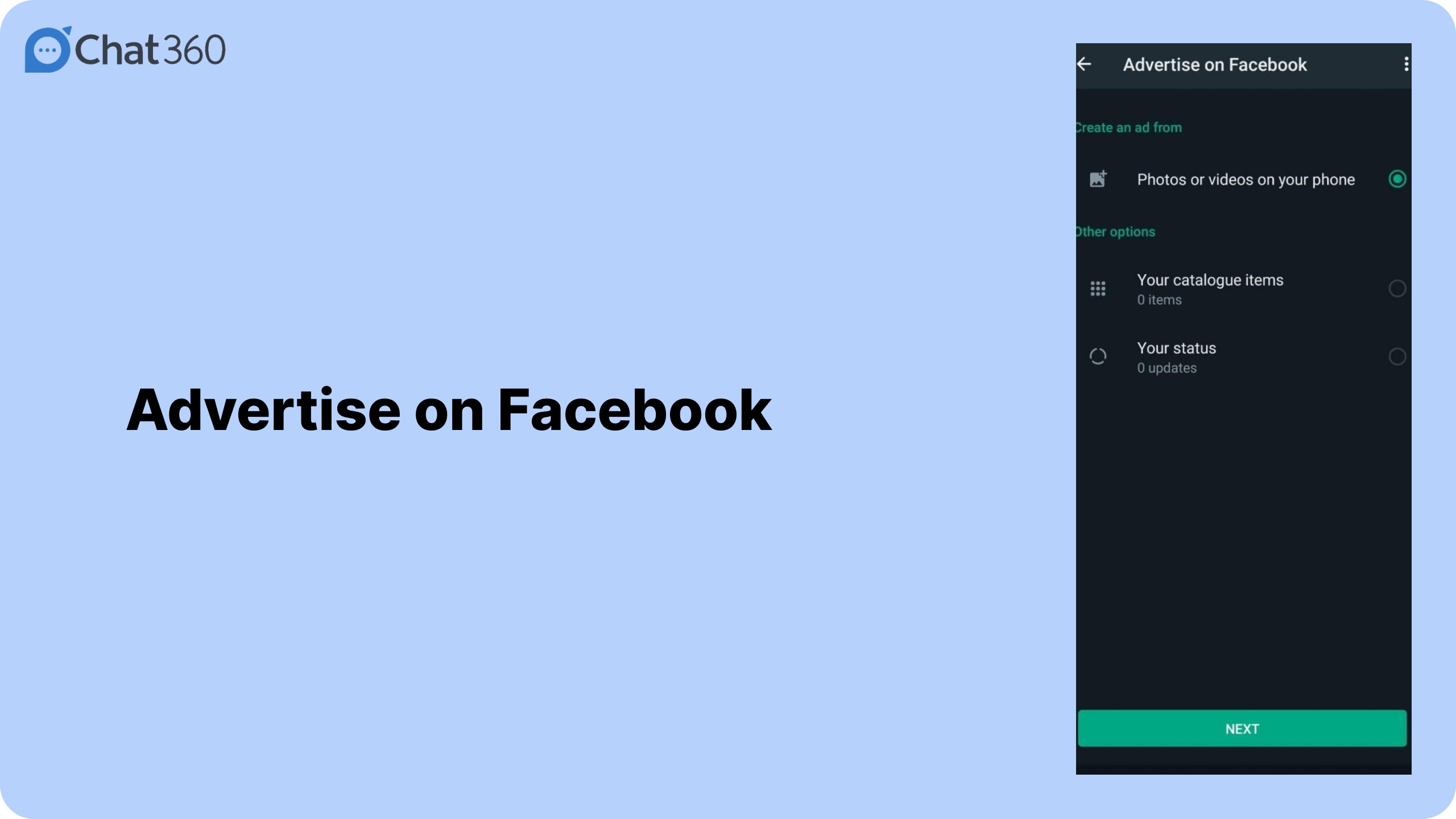 Advertise on Facebook using WhatsApp