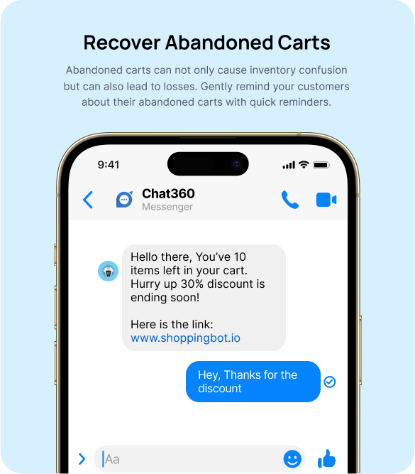 Recover Abandon Carts using Facebook Messenger Chatbot